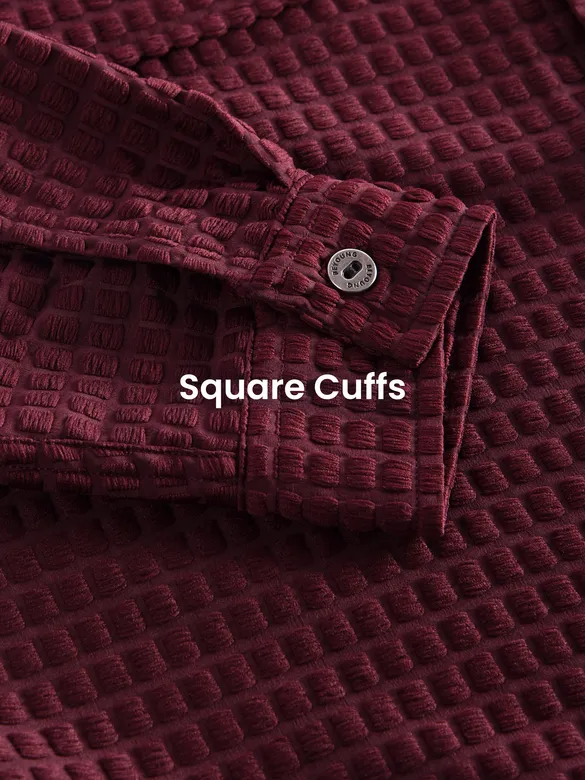 Dark Maroon Bubble Textured Shacket