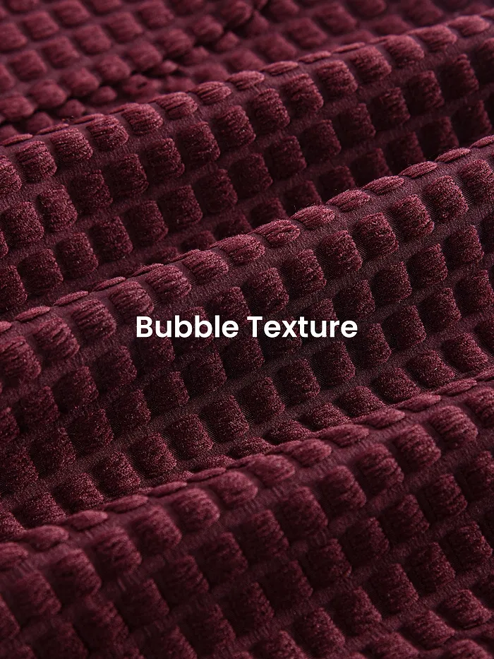 Dark Maroon Bubble Textured Shacket