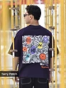 Dark Violet Blooming Puff Printed Oversized T-Shirt