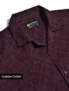 Dark Violet Cutwork Jacquard Cuban Shirt