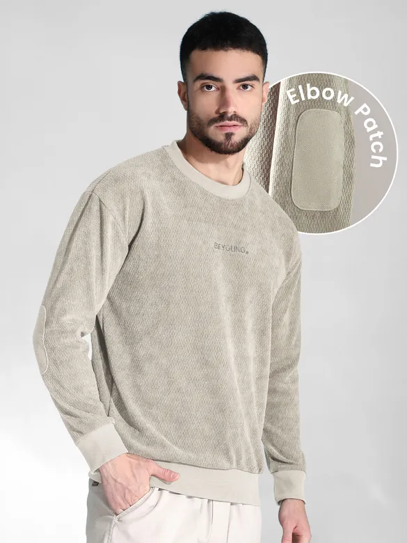 Desert Beige Elbow Patch Sweatshirt
