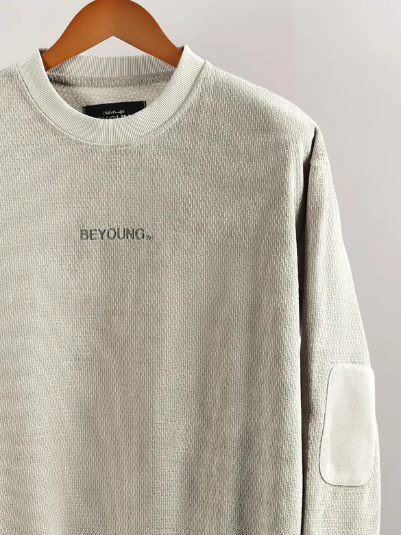 Desert Beige Elbow Patch Sweatshirt