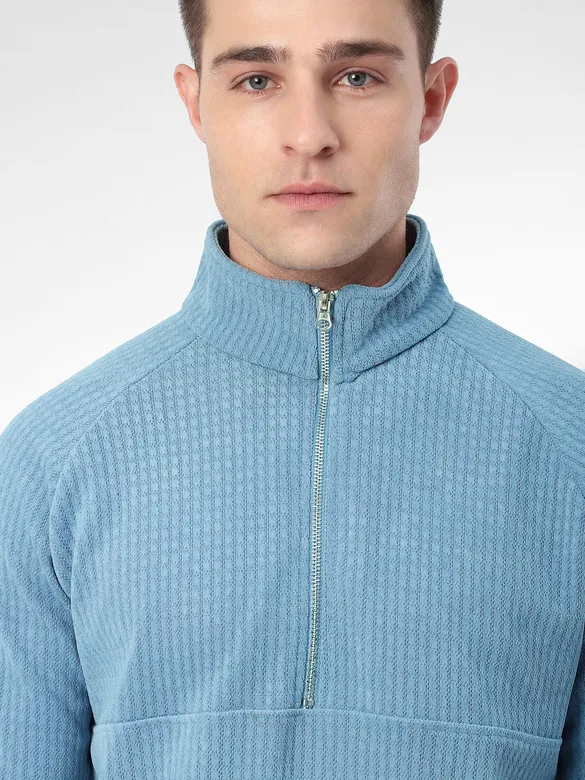 Dove Blue Zipper Sweatshirt