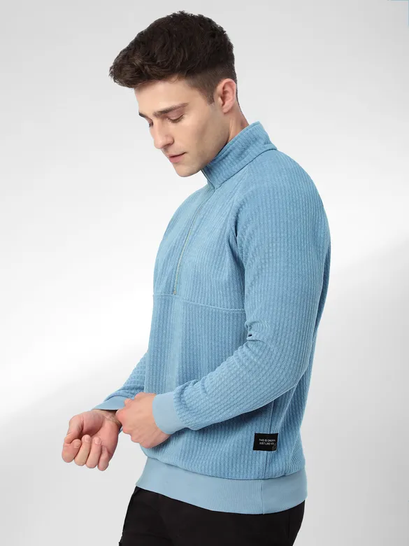 Dove Blue Zipper Sweatshirt