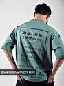 Dream Blue YOLO Back Patch Print Oversized T-Shirt