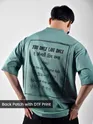 Dream Blue YOLO Back Patch Print Oversized T-Shirt