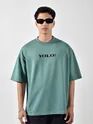 Dream Blue YOLO Back Patch Print Oversized T-Shirt