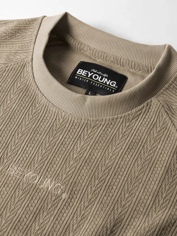 Dusty Beige Cut and Sew Sweatshirt