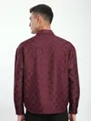 French Wine Jacquard Cuban Shirt