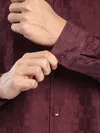 French Wine Jacquard Cuban Shirt