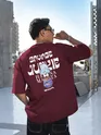 French Wine Savage Junkie Embroidered Patch Oversized T-Shirt