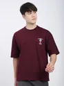 French Wine Savage Junkie Embroidered Patch Oversized T-Shirt
