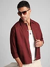 French Wine Solid Multipocket Shacket