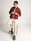 French Wine Solid Multipocket Shacket