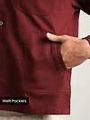 French Wine Solid Multipocket Shacket