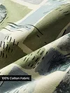 Green and Beige Cotton Abstract Shacket