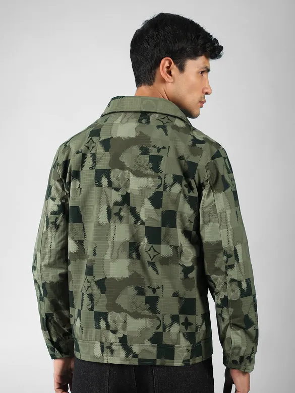 Green Box Textured Jacket