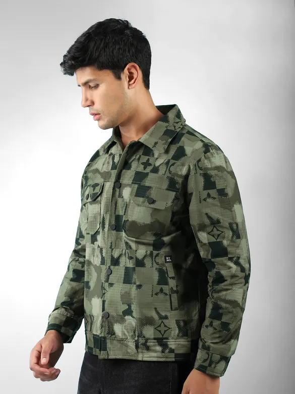 Green Box Textured Jacket