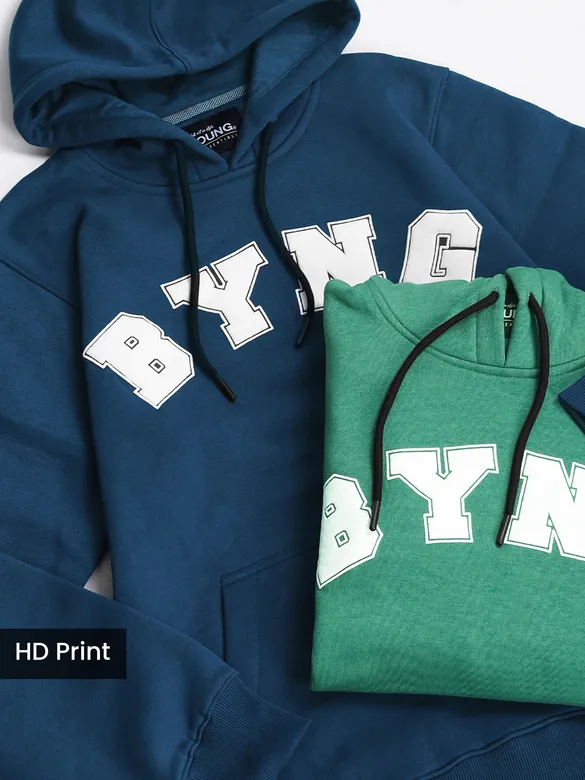Green BYNG Printed Hoodie