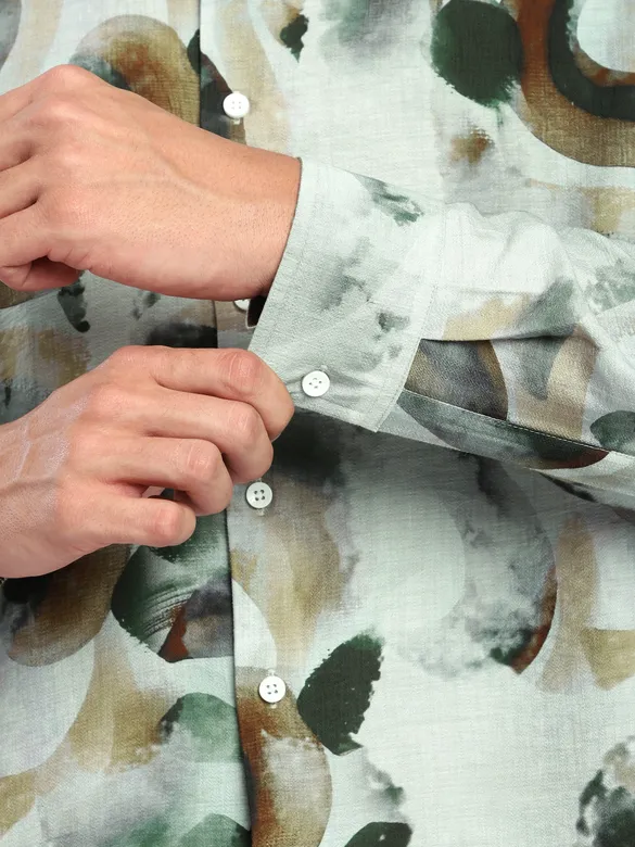 Green Ethereal Printed Shirt