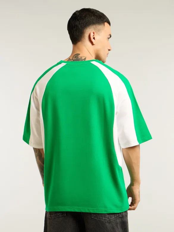 Green Raglan Sleeves Oversized T-Shirt