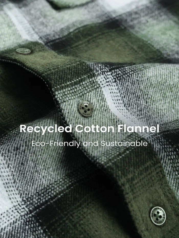 Green Recycled Plaid Flannel Shirt