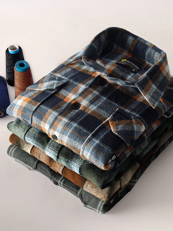 Green Recycled Plaid Flannel Shirt