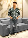 Green Recycled Plaid Flannel Shirt