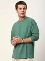 Green Sheen Dual Sleeve Oversized T-Shirt