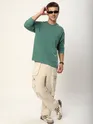Green Sheen Dual Sleeve Oversized T-Shirt