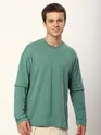 Green Sheen Dual Sleeve Oversized T-Shirt