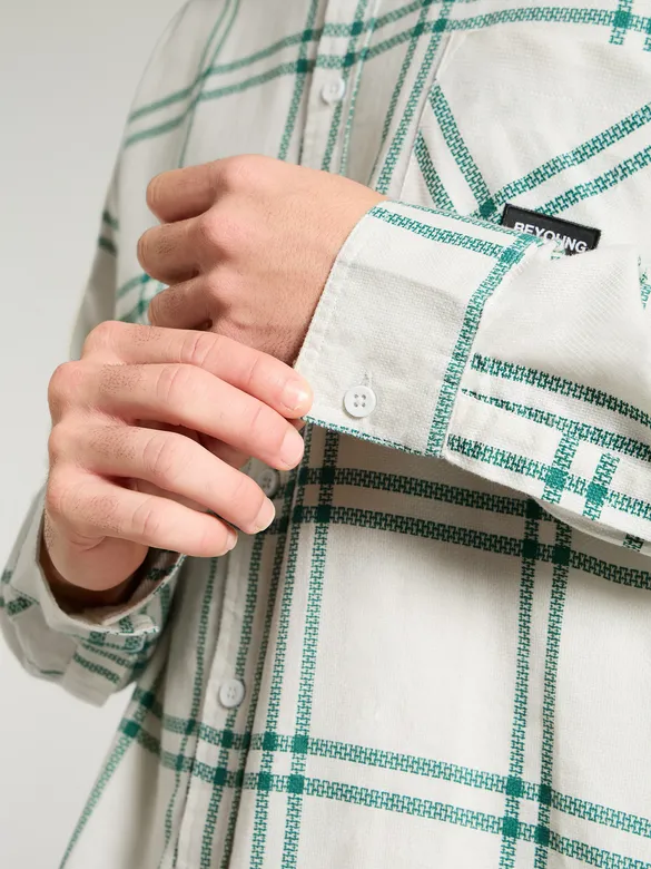 Green Window Checks Shirt For Men