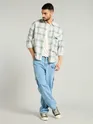 Green Window Checks Shirt For Men