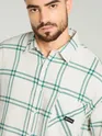 Green Window Checks Shirt For Men
