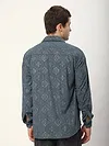 Grey Abstract Structured Corduroy Shirt