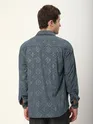 Grey Abstract Structured Corduroy Shirt