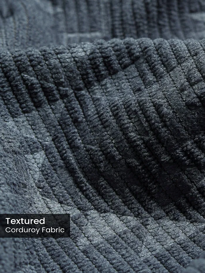 Grey Abstract Structured Corduroy Shirt