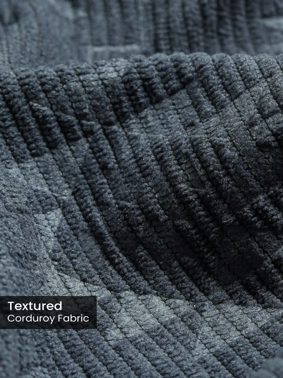 Grey Abstract Structured Corduroy Shirt