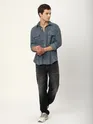 Grey Abstract Structured Corduroy Shirt