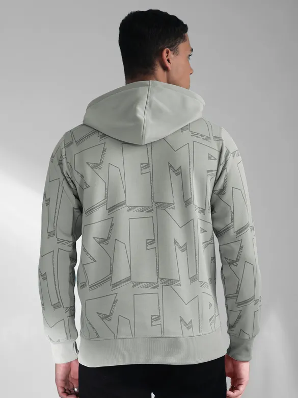 Grey Comic Printed Hoodie