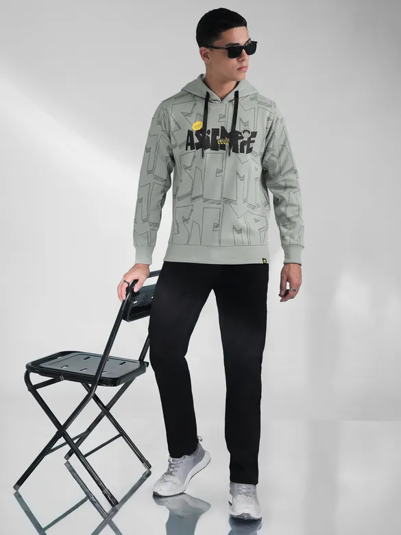 Grey Comic Printed Hoodie