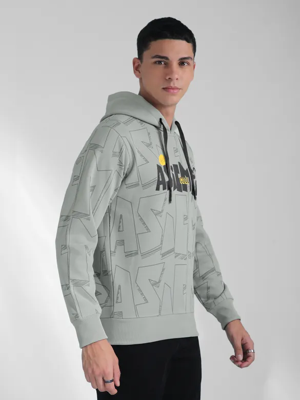 Grey Comic Printed Hoodie