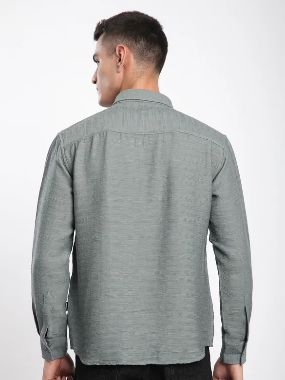Grey Crinkled Shirt