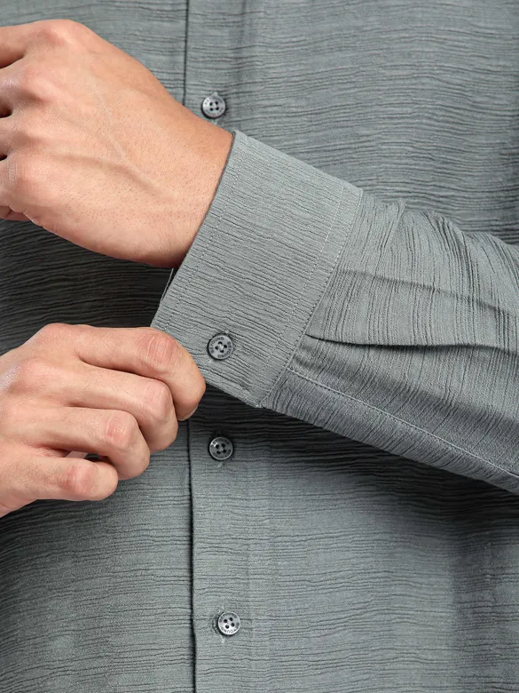 Grey Crinkled Shirt