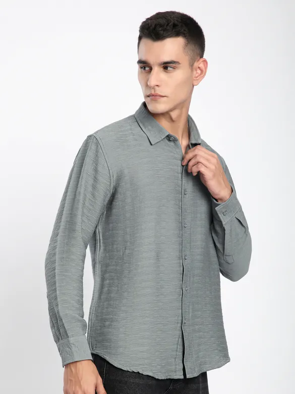 Grey Crinkled Shirt