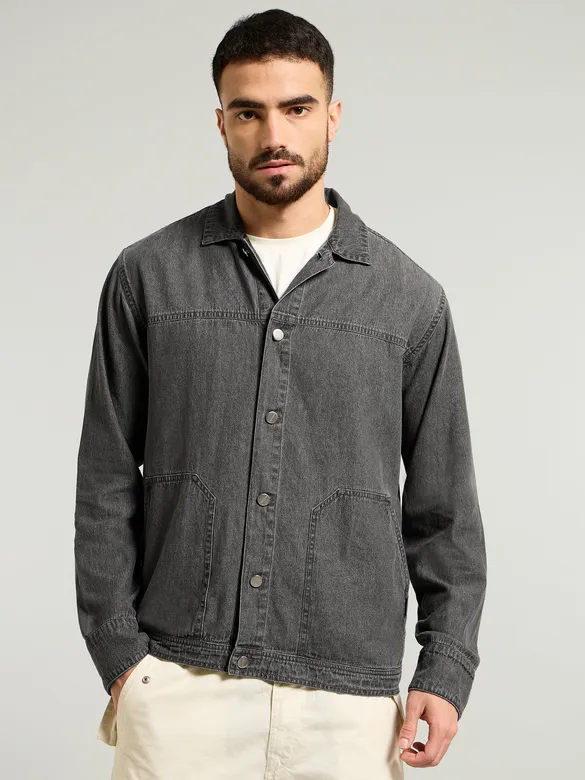 Grey Denim Jacket Shacket
