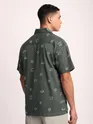 Grey Galaxy Embroidered Half Sleeve Shirt