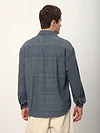 Grey Geometric Textured Corduroy Shirt