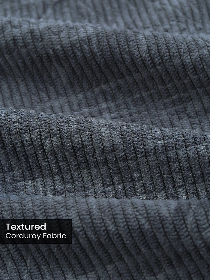 Grey Geometric Textured Corduroy Shirt
