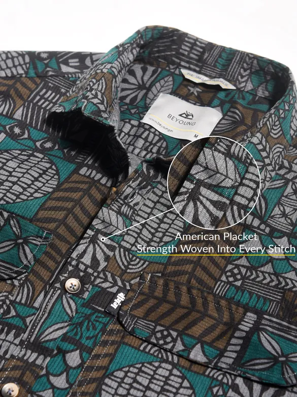 Grey Printed Shirt for Men